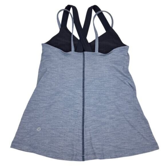 Lululemon Run For Gold Tank Luxtreme Heathered Blue Denim Womens Size 6 - Picture 7 of 8